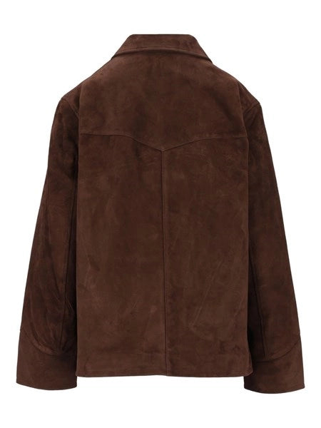 Blazer in pelle scamosciata