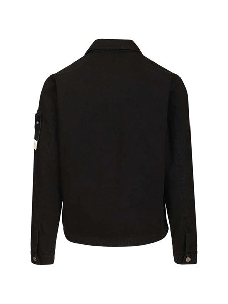 Biker in denim BIKER JACKET LIGHT BULL DENIM-TC, GARMENT DYED BLACK
