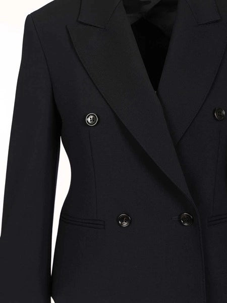 Blazer crop in tela di lana