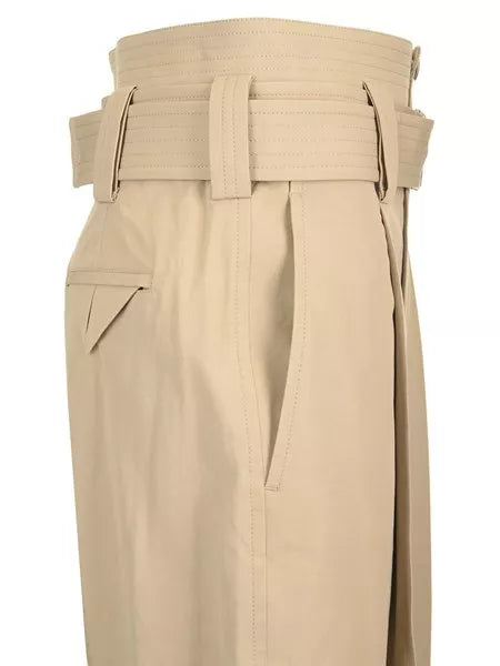 Pantaloni vita alta con cintura