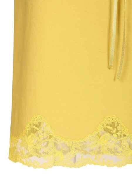 Gonna stile sottoveste con pizzo in cotone e seta