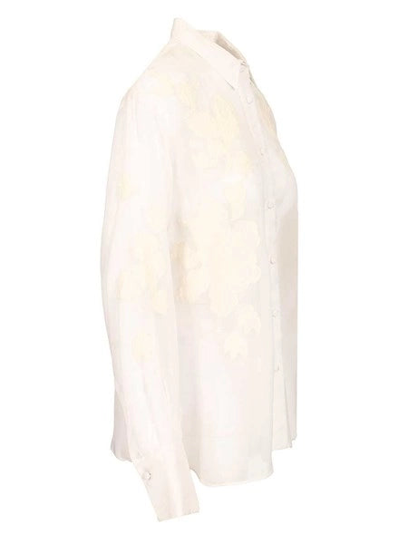 camicia organza ricamo “iris velvet”