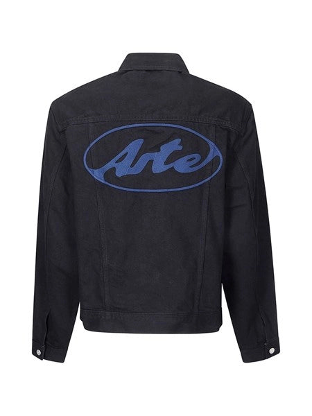 Giacca in jeans con logo circolare