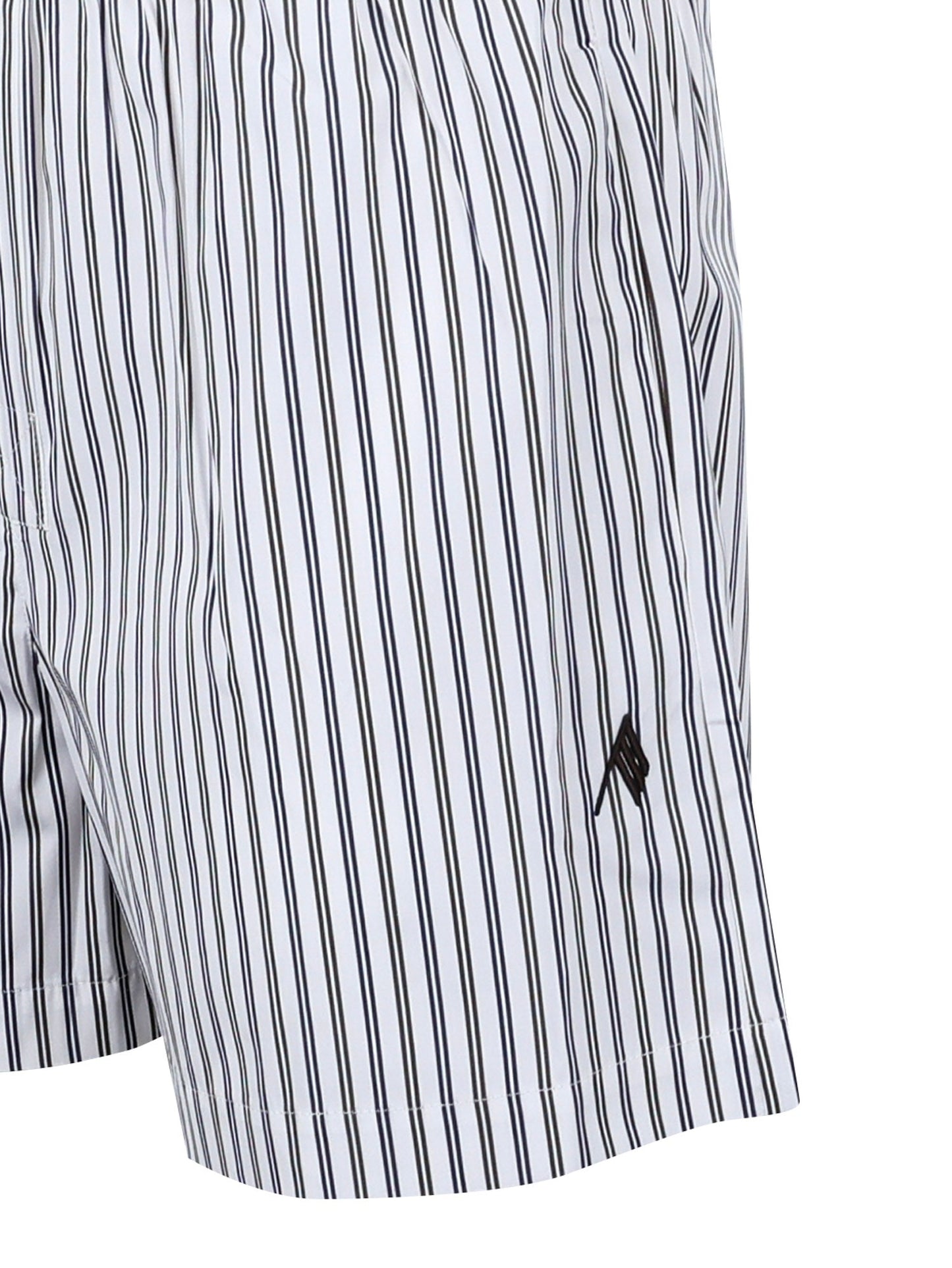 Pantalone corto in cotone a righe