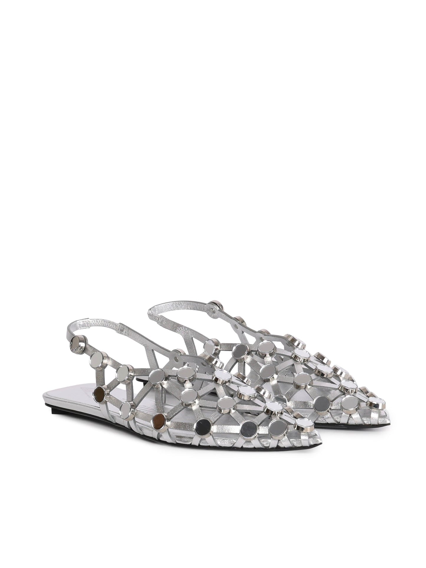 Ballerina 'Grid' in nappa metallizzata