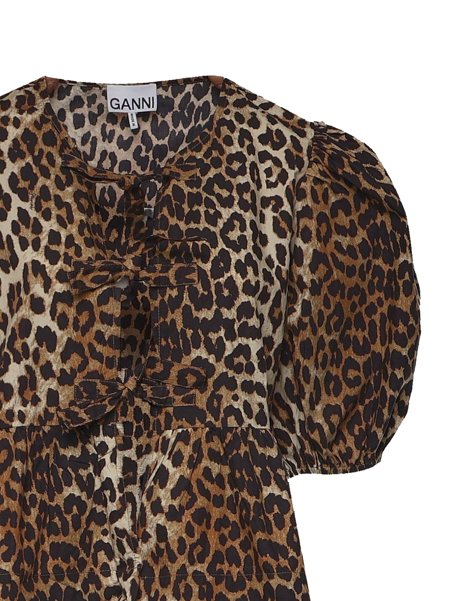 Blusa in cotone con stampa animalier