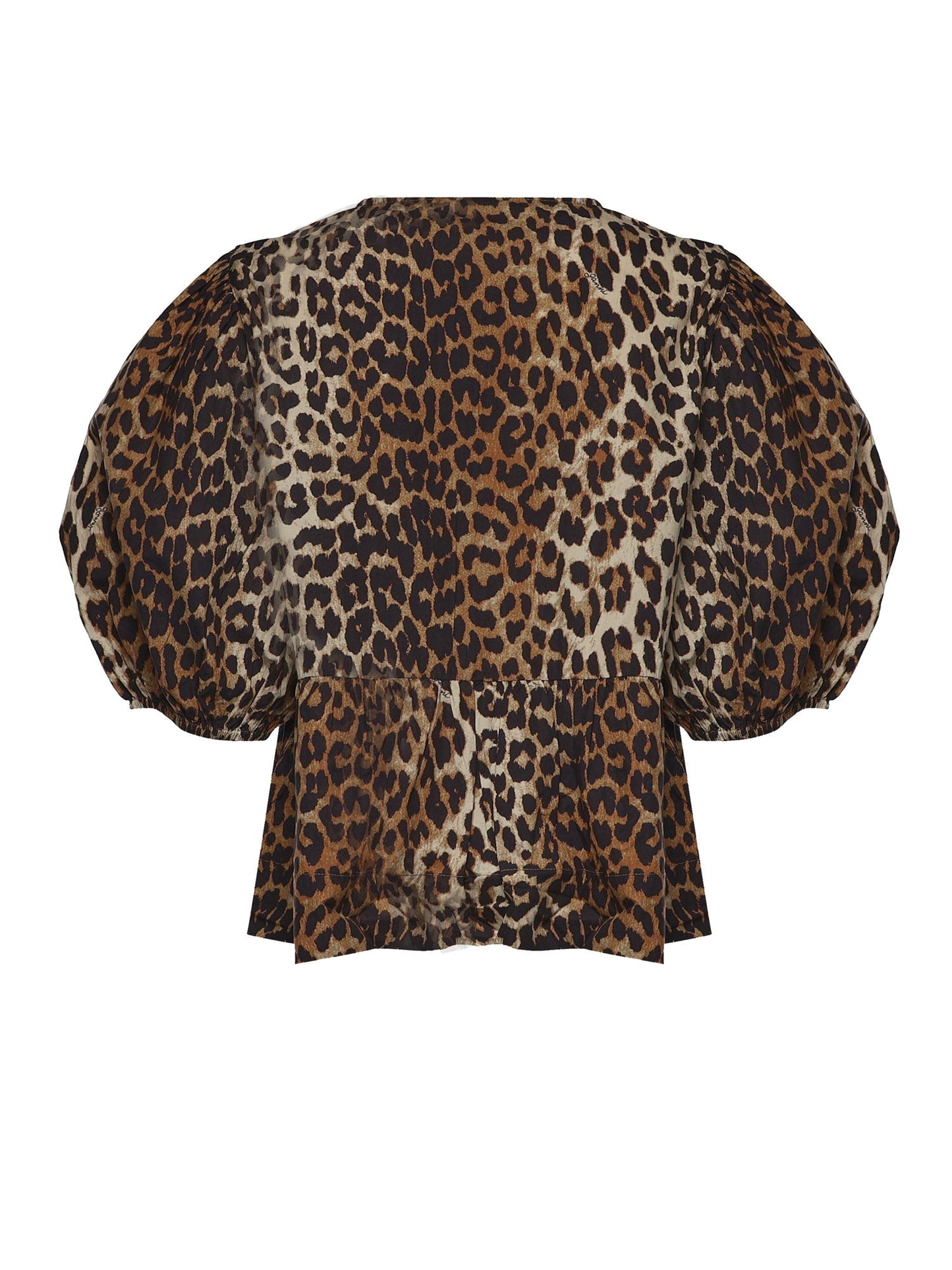 Blusa in cotone con stampa animalier