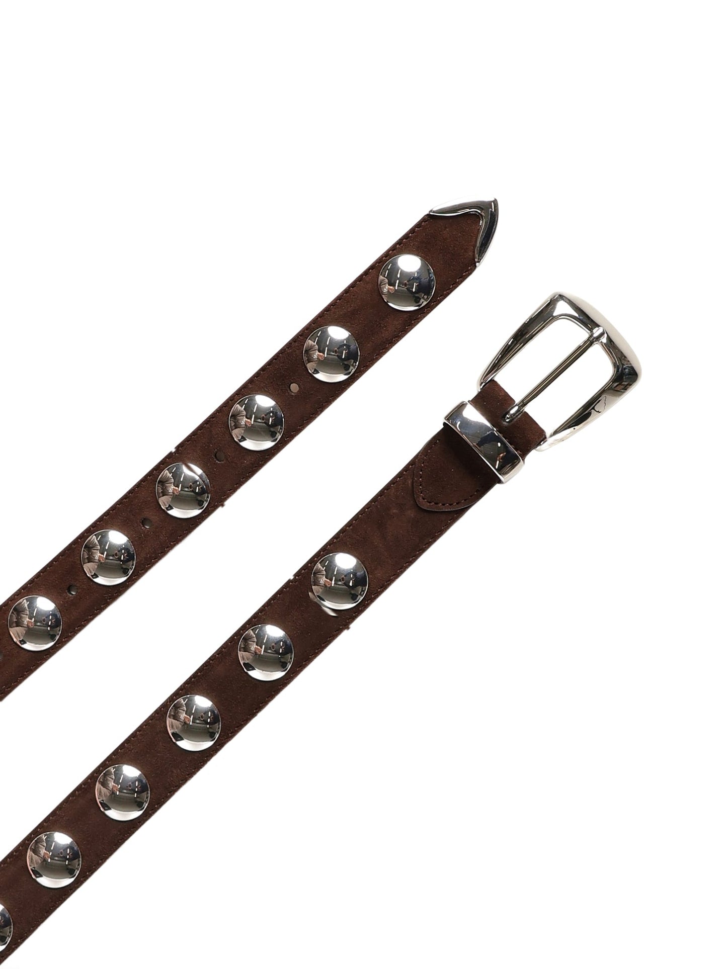 Cintura Benny in pelle con borchie
