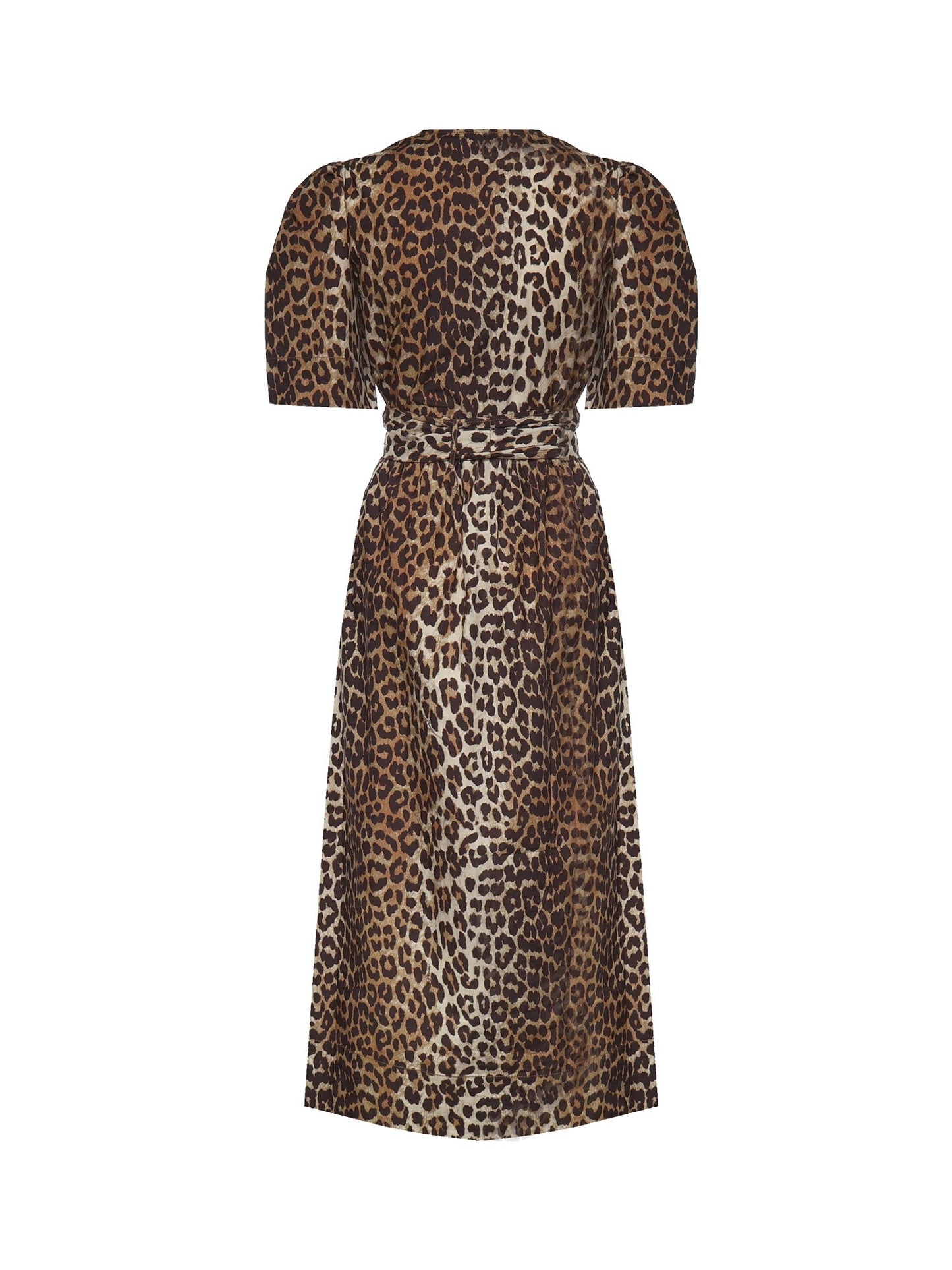 Abito midi in cotone con stampa animalier
