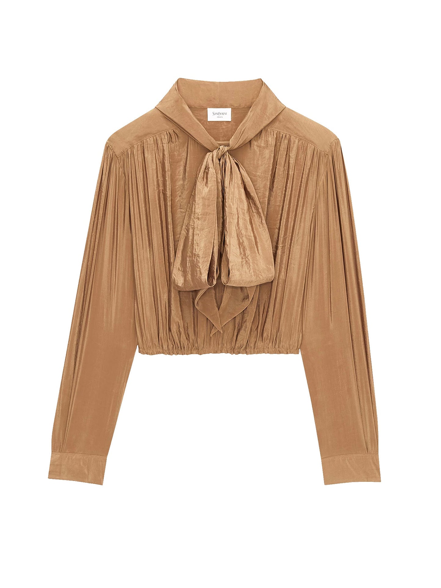 Blusa con collo lavallière in taffettà