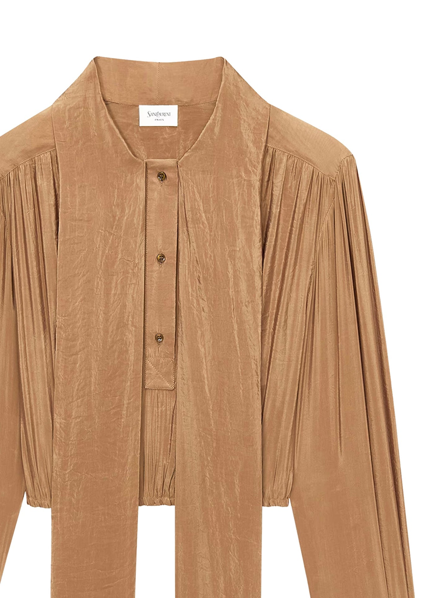 Blusa con collo lavallière in taffettà