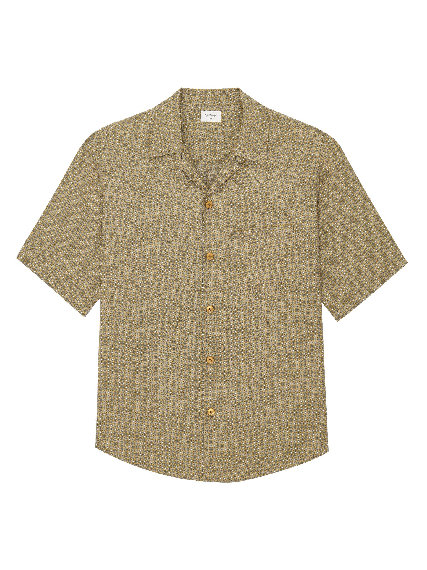 Camicia in raso di seta con motivo geometrico