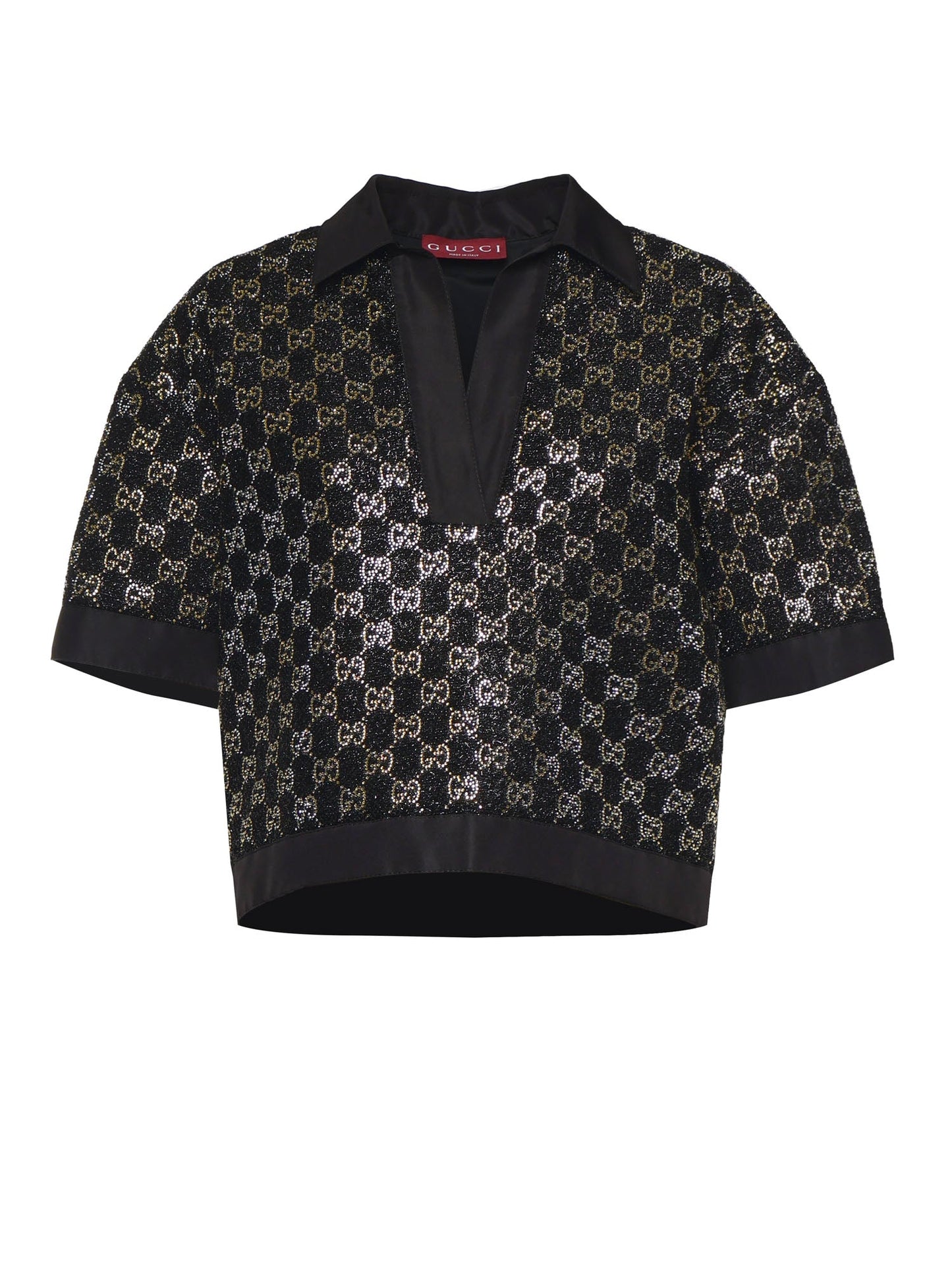 Top in tweed di lana lamé