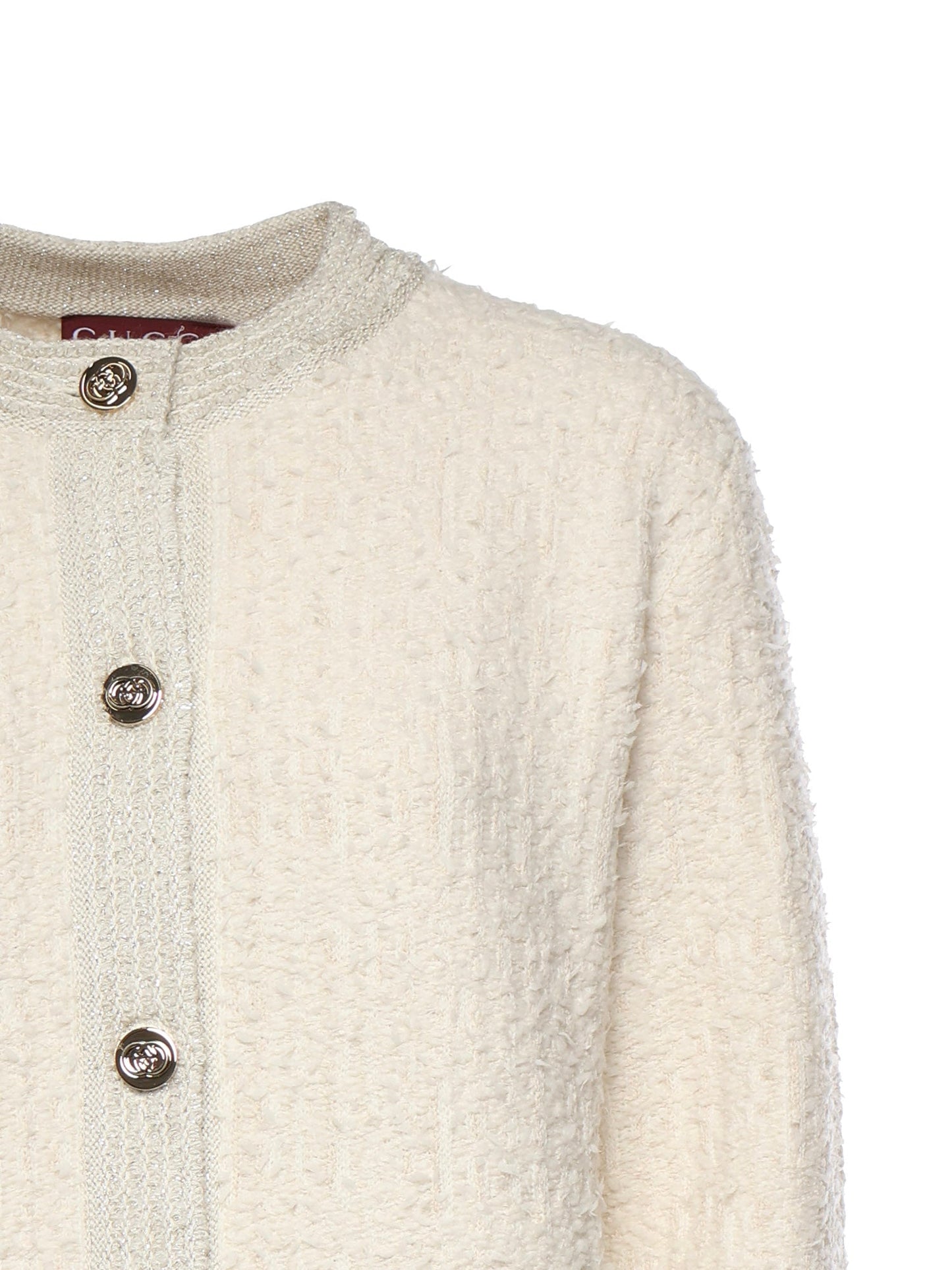 Cardigan in lana bouclé lamé