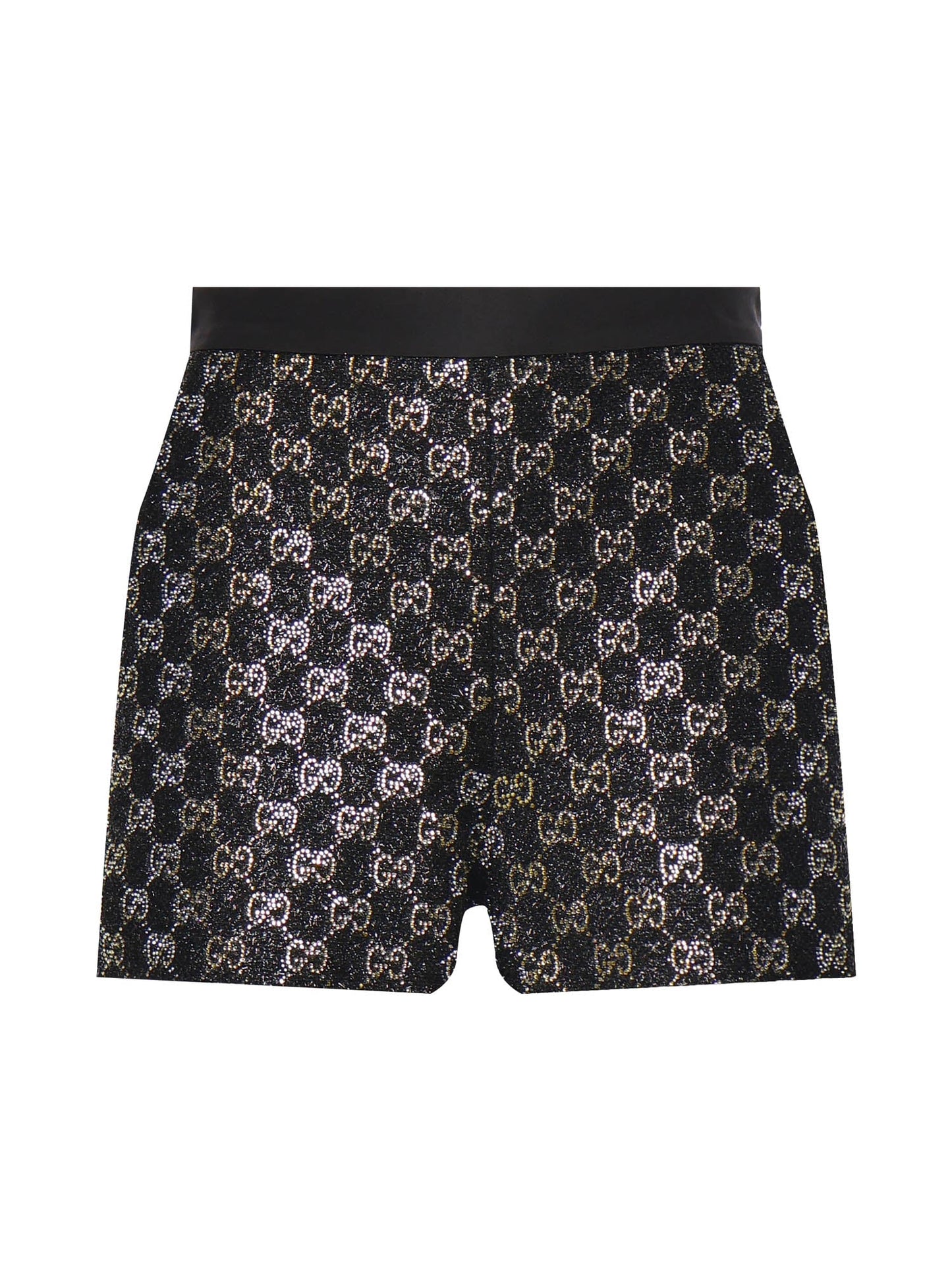 Shorts in tweed di lana lamé ricamati