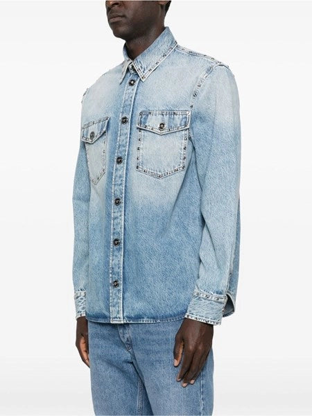 Camicia in denim con borchie