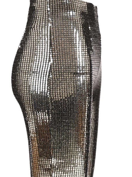 Pantaloni con paillettes metalliche