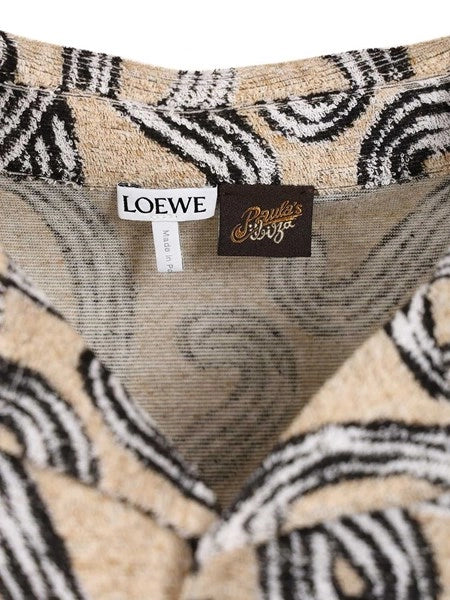 Camicia a maniche corte in spugna di cotone jacquard