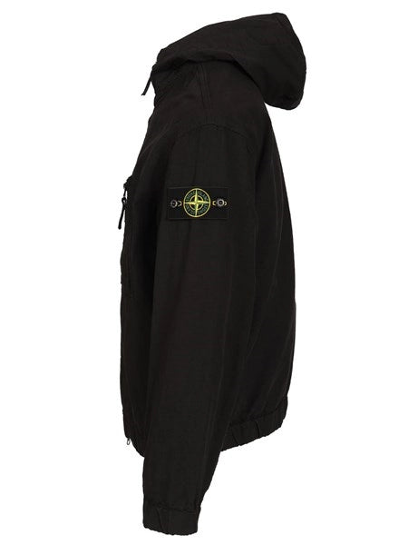 Overshirt con cappuccio in ripstop di cotone biologico