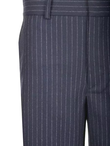 Pantaloni gessati in lana