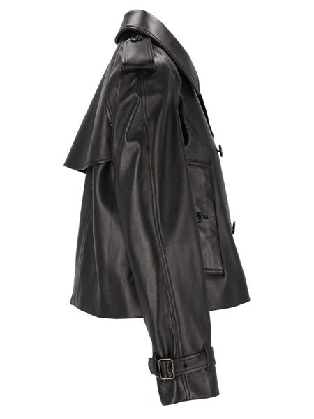 Giacca trench Mayfair cropped in pelle