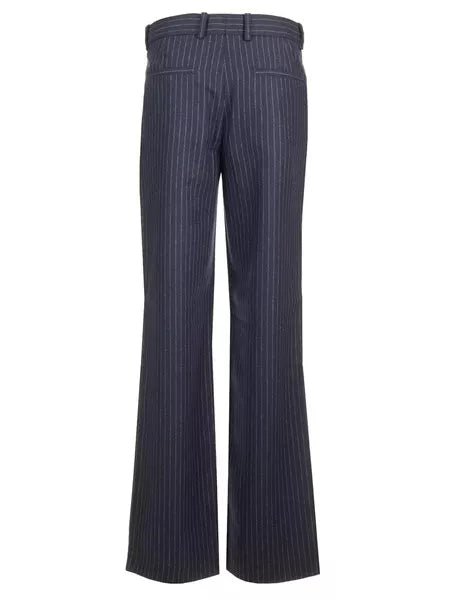 Pantaloni gessati in lana