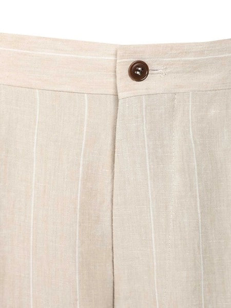 Pantaloni a due pinces in lino