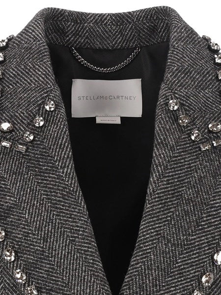Cappotto doppiopetto resca con cristalli