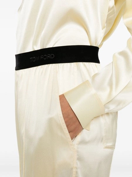 Pantaloni in seta stretch
