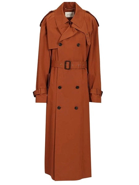 Trench in cotone e seta