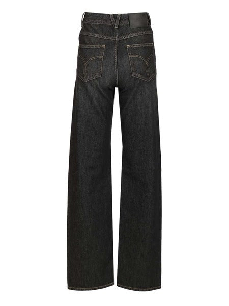 Jeans a vita alta regular decorati