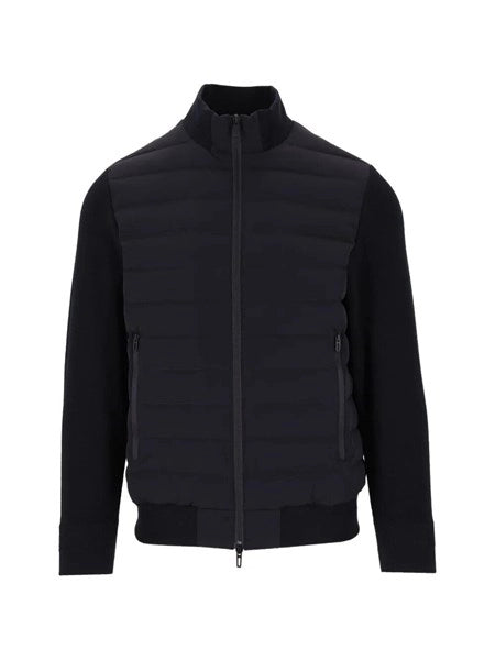 Piumino con maniche a maglia