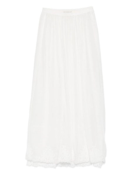 gonna lunga in voile ricamato