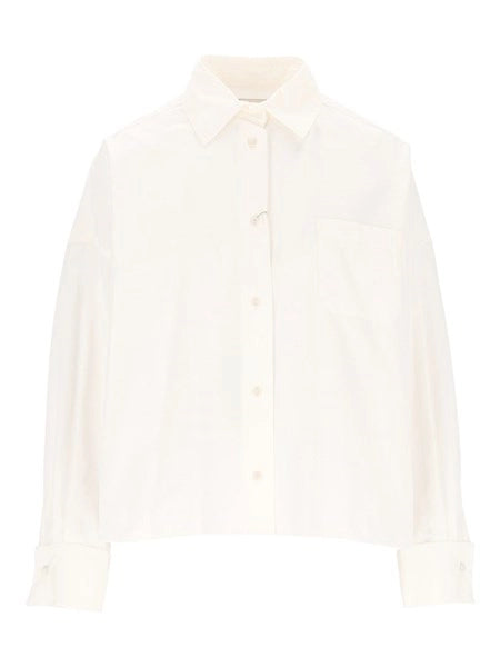 Camicia corta a righe in cotone