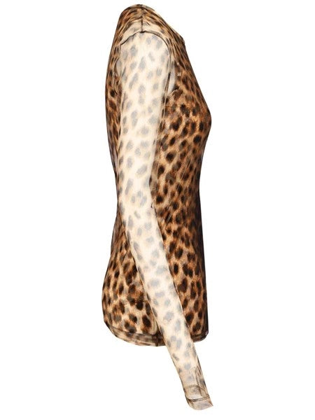 Top bi-materiale animalier