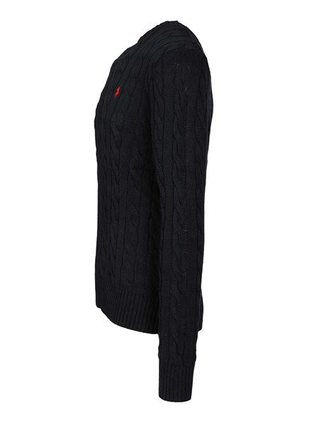 Maglione in cotone a trecce