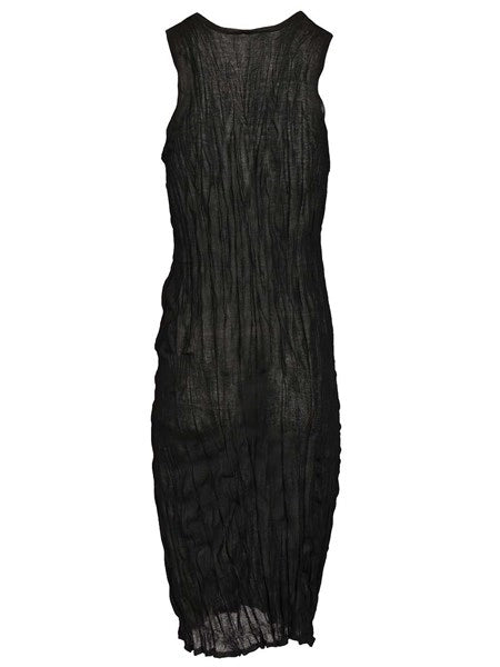 Crinkled knit tank dress