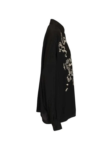 Camicia oversize con cristalli