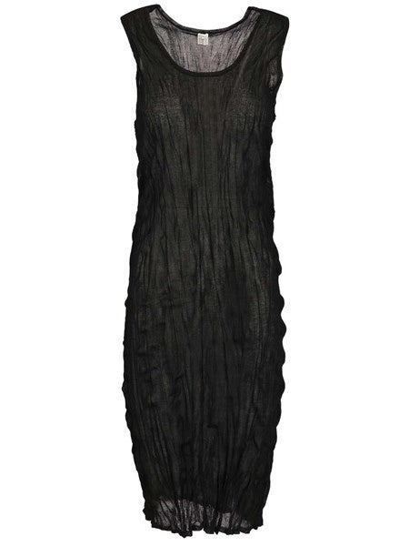 Crinkled knit tank dress
