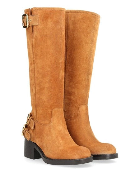 Stivali biker Dakota in suede