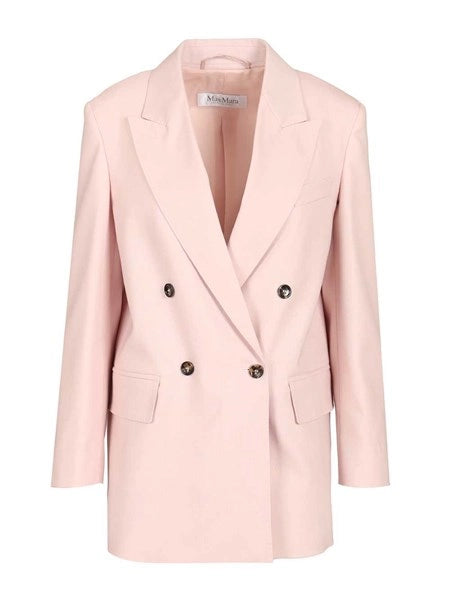 Blazer doppiopetto in misto lana, mohair e seta Ombrosa