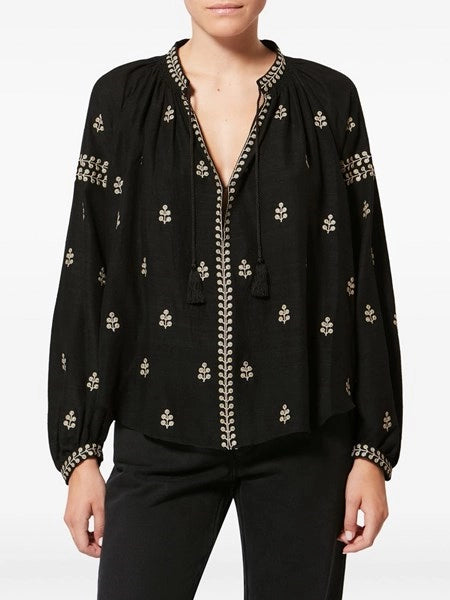 blusa rodis in seta tussar ricamata