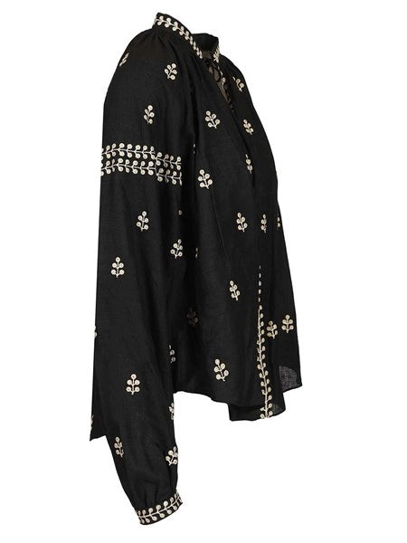blusa rodis in seta tussar ricamata