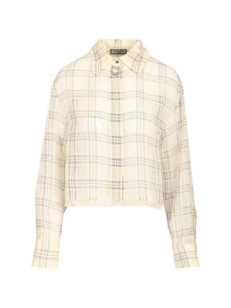 Camicia corta semitrasparente