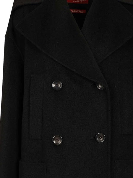 Giaccone doppiopetto in lana e cashmere