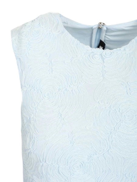 Abito lungo jacquard a fantasia floreale