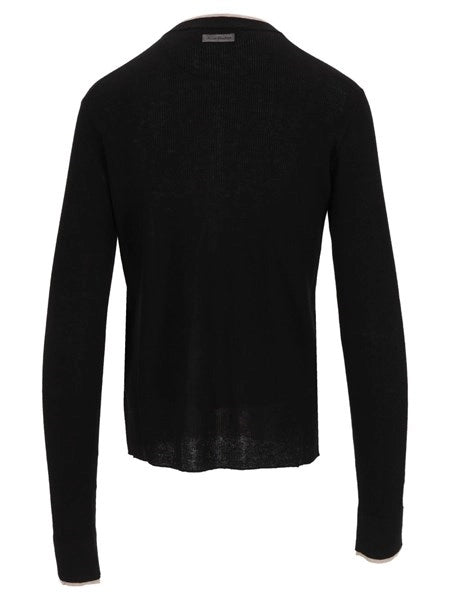 Cardigan layerd in lana e seta