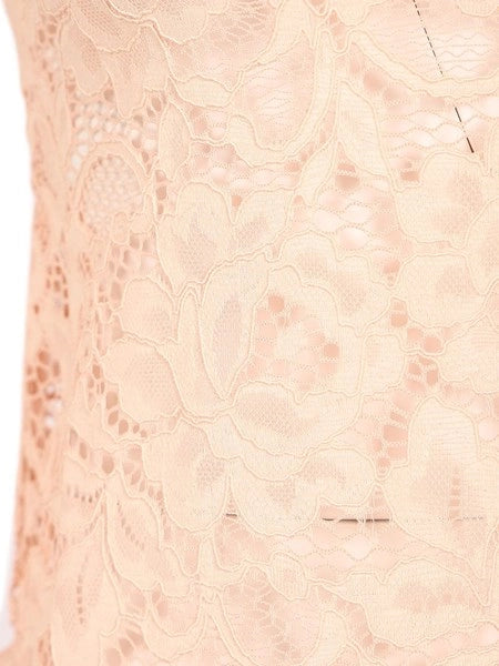 Body beige in pizzo floreale