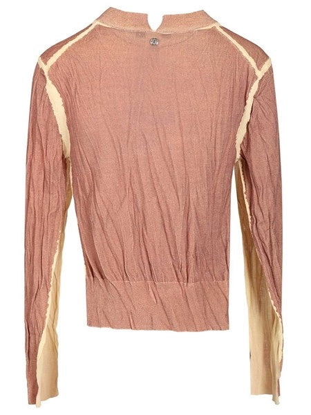 Maglia stropicciata con scollo a V