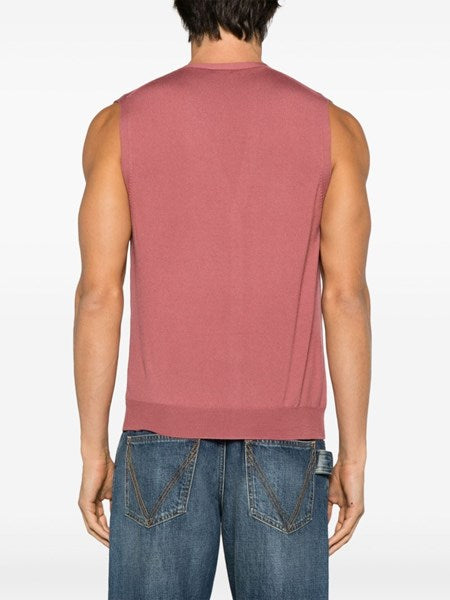 Gilet rosso granata in lana